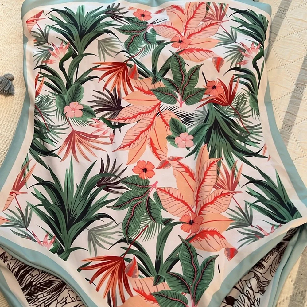 Reversible One-Piece Swimsuit with Blue Trim - Picture 4 of 8